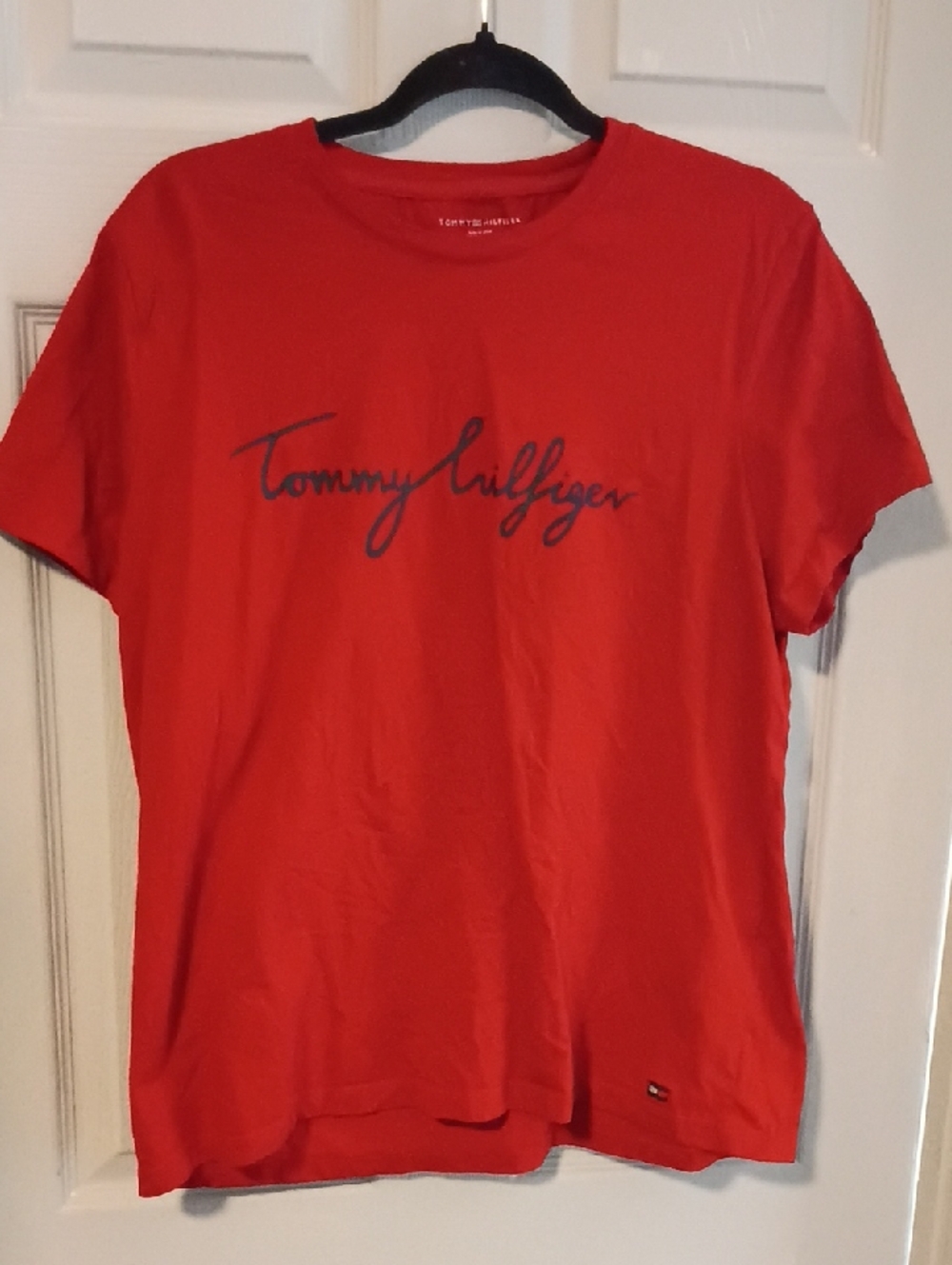Tommy Hilfiger Red Tee with Script Logo